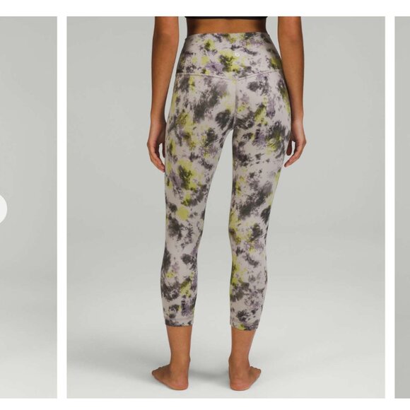 Lululemon Align High-Rise Crop 21" Radial Tie Dye Mauve Grey Multi - Picture 1 of 6